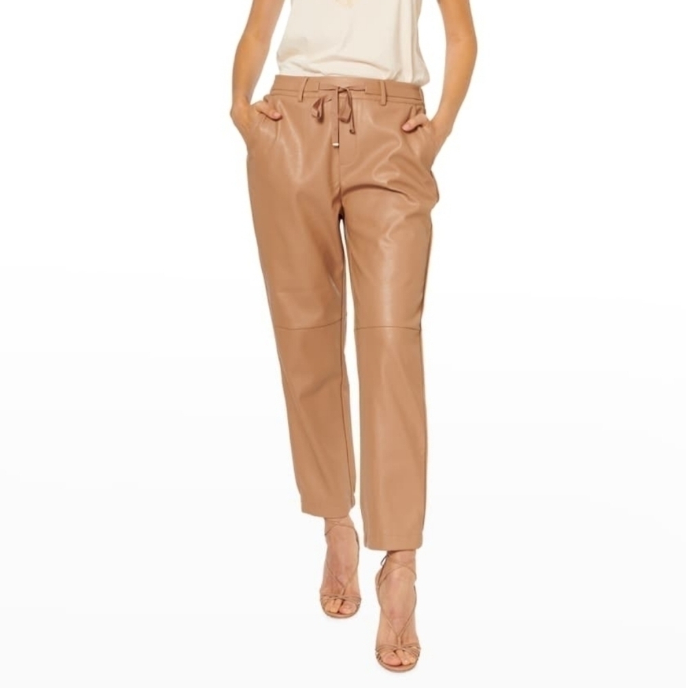 Cami NYC Camel Adene Belted Vegan Leather Pants